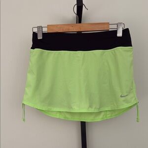 Nike Lime Green and Black Athletic Skirt